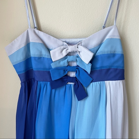 Betsey Johnson Four Shades of Blue Chiffon Mini Dress | Size 2 - Picture 14 of 14